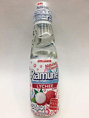 Ramune Lychee Flavor Japanese Marble Soda - Refreshing Beverage