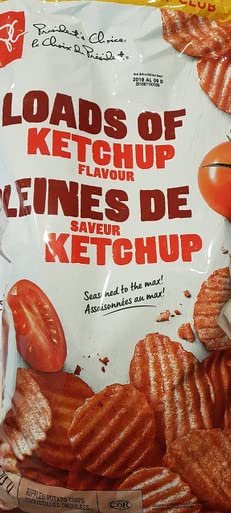 Presidents Choice Canadian President's Choice Club Size Loads of Ketchup Flavor Chips 750 grams