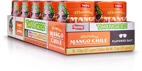 Twangerz Mango Chile Seasoning Salt Snack Topping, 1.15-Ounce Shaker (Pack of 10)