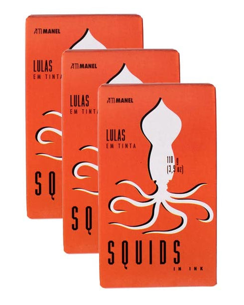 Ati Manel Spanish Squids Canned in Ink | Wild Caught, B Vitamins, Omega-3 |