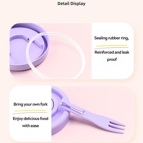 500ml Portable Salad Fruit Cup with Fork Leakproof To-Go Breakfast Yogurt Cup Double-Layer Strainer Design for Picnic