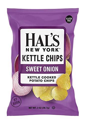 Hal's New York Kettle Cooked Gluten Free Sweet Onion Flavored Potato Chip Crisps, 2 Oz