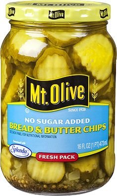 Mt. Olive Bread & Butter Chips, No Sugar Added 16 Oz (Pack