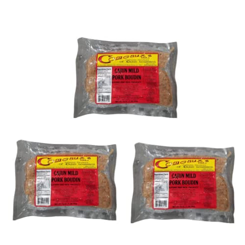 Creole Foods Comeaux's Pork Boudin Mild (Pack Of 3) - Fresh and Flavorful Cajun
