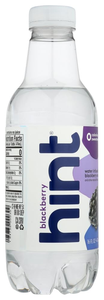 16 (Pack 6) Hint Unsweetened Essence Water, Ounce Bottles of (Blackberry)