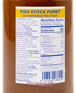 El Navarrico 500ml (16.91oz) . Seafood Broth for Paella. Fumet.