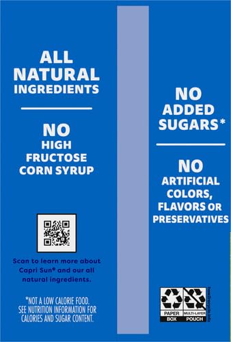 100% 10 6 oz Capri Sun Juice Apple All-Natural Juice from Concentrate with added ingredients, ct Box, fl Pouches