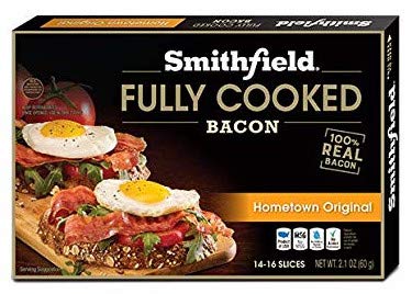 Smithfield Foods 14-16 4 pack Smithfield Hometown Original Bacon, Fully Cooked, Ready-to-Eat, slices