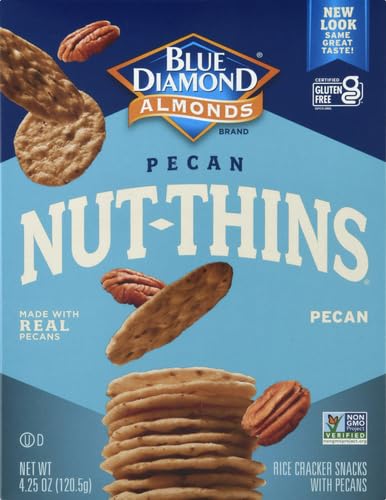4.25 oz Blue Diamond Almonds, Pecan Thins Gluten Free Cracker Crisps perfect for Snacking