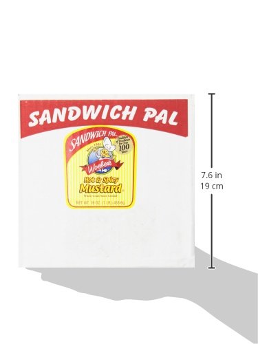 Woeber's 16-Ounce (96-Ounces) Sandwich Pal Hot & Spicy Mustard, Six Units