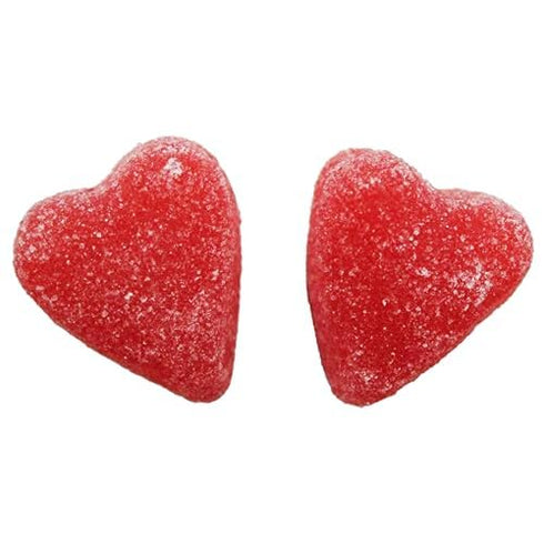 Gummy Gummy Gummies (2 Sugar Dusted Sweet Cherry Candy Hearts - Red Cherry Jelly Hearts - Fun Shape Vibrant Valentine