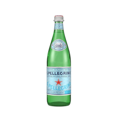 750 mL (25.30 oz) 6 Pack San Pellegrino Sparkling Natural Mineral Water fl Glass Bottles Premium Italian Carbonated