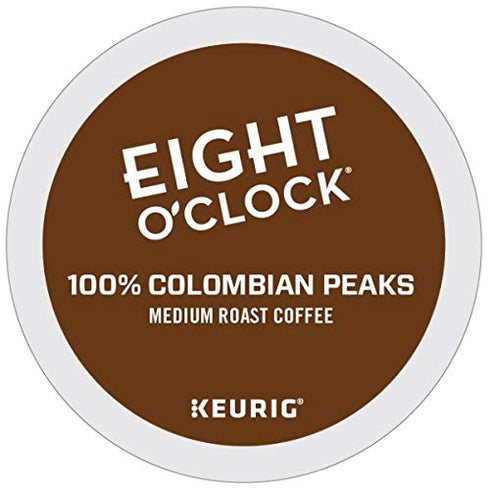 Eight O'Clock Coffee Colombian Peaks, Single-Serve Keurig K-Cup Pods, Medium Roast Coffee,