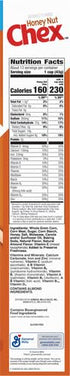 19.6 oz (Pack 5) Honey Nut Chex Cereal, Gluten Free Breakfast Cereal, Made with Whole Grain, Family Size