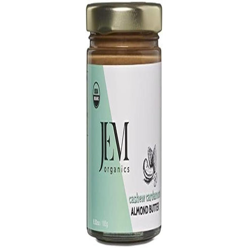 JEM Organics Cashew Cardamom Almond Nut Butter, Organic, All Natural, Gluten-Free, Vegan,