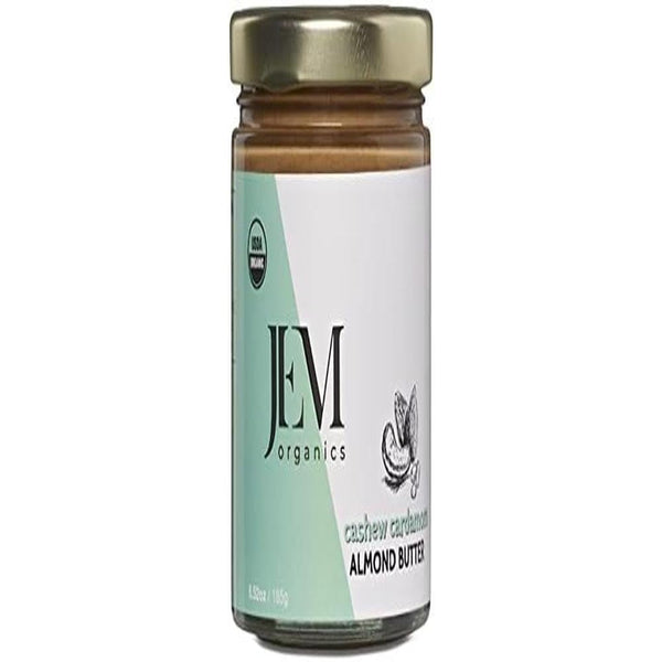JEM Organics Cashew Cardamom Almond Nut Butter, Organic, All Natural, Gluten-Free, Vegan,