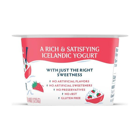 4.4 Icelandic Provisions, Yogurt Skyr Extra Creamy Strawberries Cream, Ounce