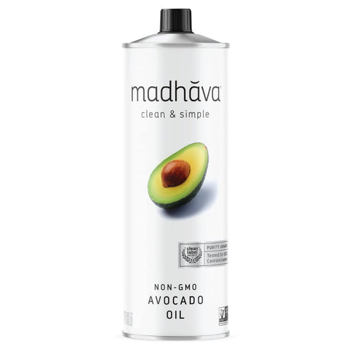 MADHAVA Avocado Oil (33.8 oz, 1L Tin), Single Source, 100% Pure, Neutral