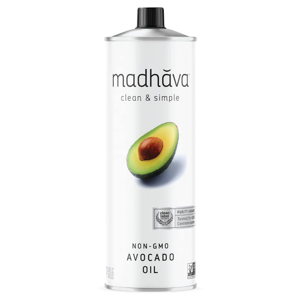 MADHAVA Avocado Oil (33.8 oz, 1L Tin), Single Source, 100% Pure, Neutral