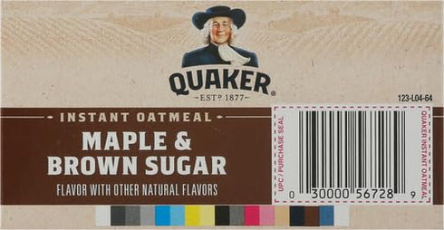 1.51 Oz (Pack 8) Quaker Instant Oatmeal, Maple & Brown Sugar