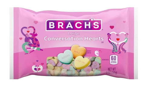 5 oz Pack 2 Brach's Large Conversation Hearts - Bags - of - Classic Valentine's Day Candy That Generations Have Loved