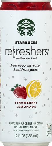 12 Oz (Pack 1) Starbucks Refreshers Strawberry Lemonade Sparkling Juice Blend, Fl