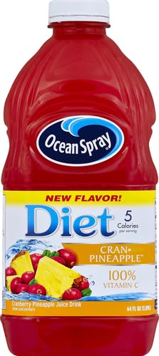 64 Oz (Pack 5) Ocean Spray Diet Cran-Pineapple Cranberry Pineapple Juice Drink, Fl Bottle
