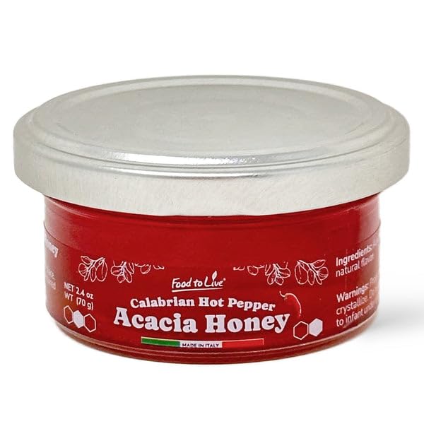 Food To Live Calabrian Hot Pepper Acacia Honey, 70gr Artisan Italian Spicy