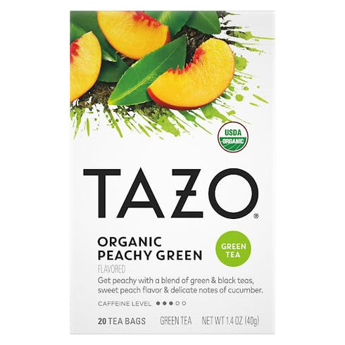 20 (2ea) Pack) TAZO Tea Bags, Wild Sweet Orange (Herbal Tea), & Organic Peachy (Green Tea) CT (Variety