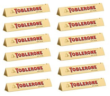 TOBLERONE SWISS MILK CHOCOLATE WITH HONEY AND ALMOND NOUGAT 12 X 100