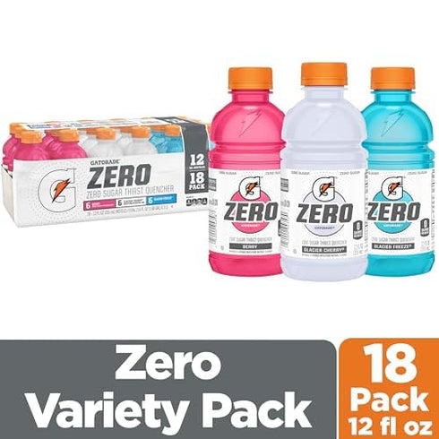 Pack, 12 Oz 18 Pack Gatorade Zero Flavor Variety Fl Bottles