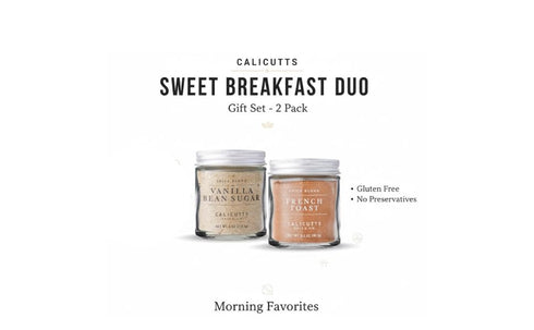 Set 2 Pack Calicutts Sweet Breakfast Duo Vanilla Bean Sugar and French Toast Spice Blends Gluten Free No Preservatives