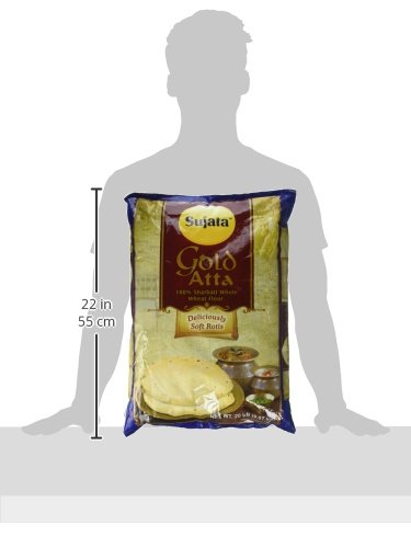 Sujata 100% 20 Pound(LB) , Gold Atta - Sherbati Whole Wheat Flour