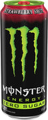 16 (Pack 15) Monster Energy Zero Sugar Strawberry Shot, Green, Original, Free Energy Drink, Ounce Can