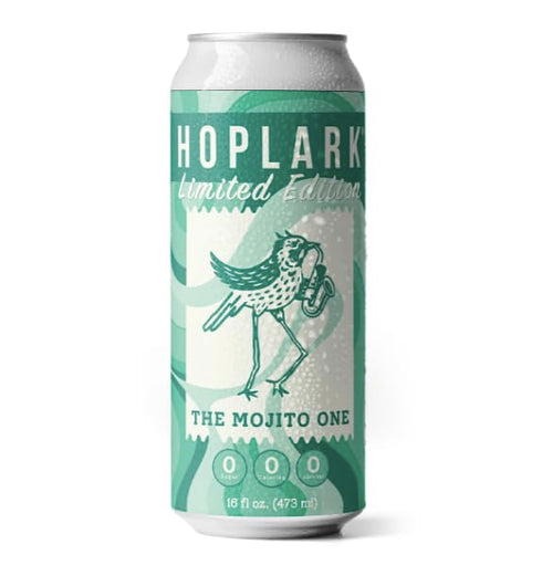 16fl oz (Pack 12) HOPLARK Sparkling HopTea THE MOJITO ONE, Tall Cans of Unsweetened Antioxidants Polyphenols Zero