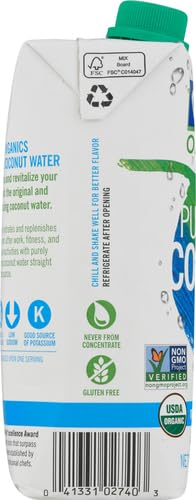100% 16.9 oz (Pack 6) Goya Organic Pure Coconut Water, Fl