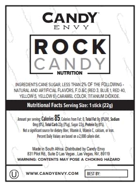 36 Candy Envy - Valentine's Day Rock Candy Sugar Sticks - Individually Wrapped Valentine Candies - Red and Pink Favors