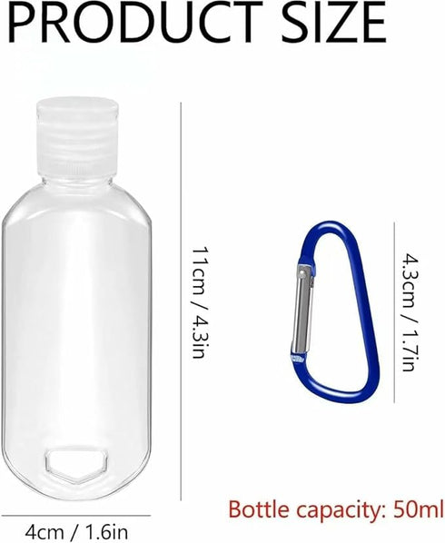 XYSRXWY 3Pcs 2oz/50ml Portable Hot Sauce Keychain Bottles - Mini Ketchup Containers for On-The-Go - Refillable Travel