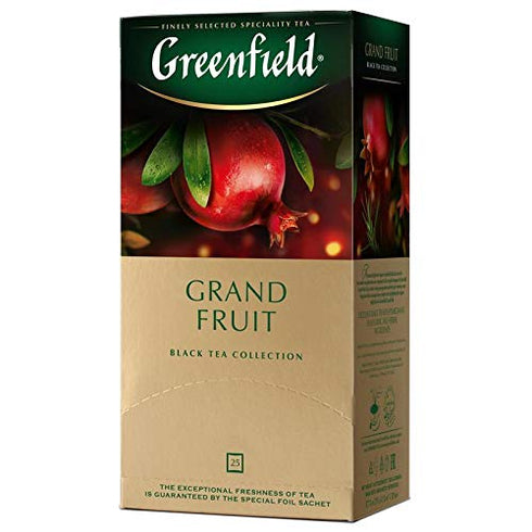 Greenfield Grand Fruit Black Tea Fruit & Herbal Collection 25 Teabags The Execptional Freshness Of Tea Is Guranteed By The Special Foil Sachet