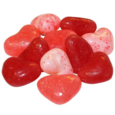 3 lb Red Jelly Candy Hearts (Cherry, Strawberry, and Berry Flavors) - Bulk Bag