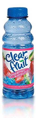 Clear Fruit 12 Pack Water 20 Ounce Bottles Non Carbonated Water Beverage (Strawberry Melon)
