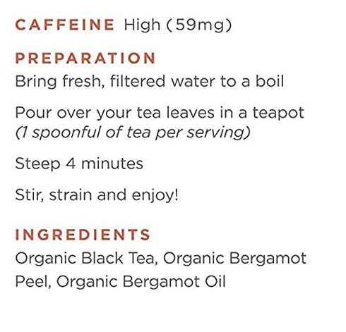 Golden Moon Tea Tippy Earl Gray Tea - Organic Black Tea with Real Bergamot Peels, Loose Leaf, Half Pound