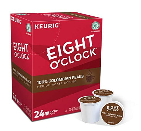 24 Count (Pack 2) Eight O'Clock Coffee Colombian Peaks, Single-Serve Keurig K-Cup Pods, Medium Roast Coffee