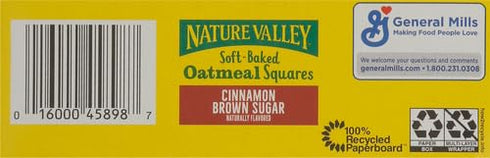 7.44 OZ, 6 (Pack 4) Nature Valley Soft-Baked Oatmeal Squares, Cinnamon Brown Sugar, ct