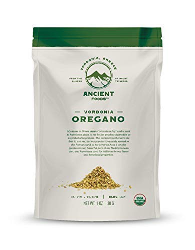 Ancient Foods Organic Oregano - Dried Greek Oregano Leaves for Cooking and Seasoning, 30g