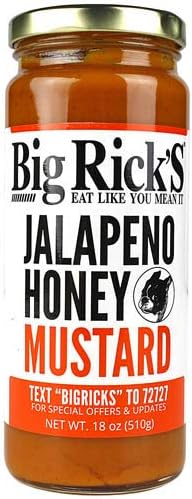 Seidigu Big Rick's Jalapeno Honey Mustard Sweet Full Flavored Zingy 18 oz. Jar