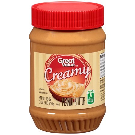 Great Value Creamy Peanut Butter, 18 oz