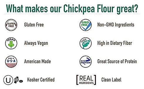 (16 Oz) Pereg Chickpea Flour - Multipurpose Flour - Naturally Gluten Free - Non GMO - For Cooking, Baking, Coating