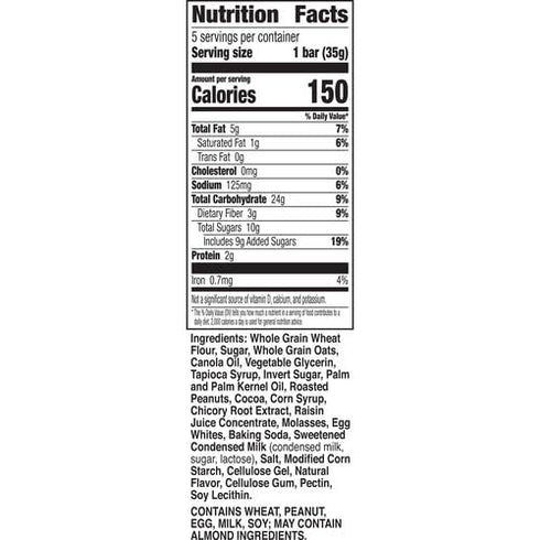 5 6.2 oz Nature Valley Soft Baked Sweet and Salty Bars, Chocolate Turtle, Made with Whole Grain, Bars