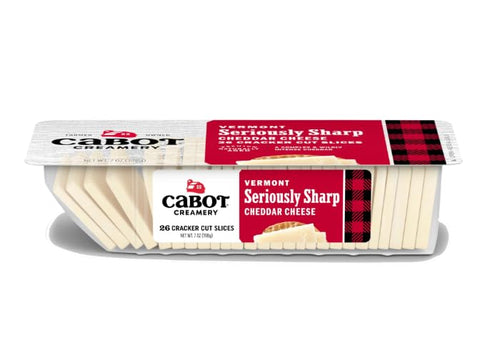 7oz 3 packs Cabot Cracker Cut Slices Cheese Seriously Sharp, Gouda, Pepper Jack - x